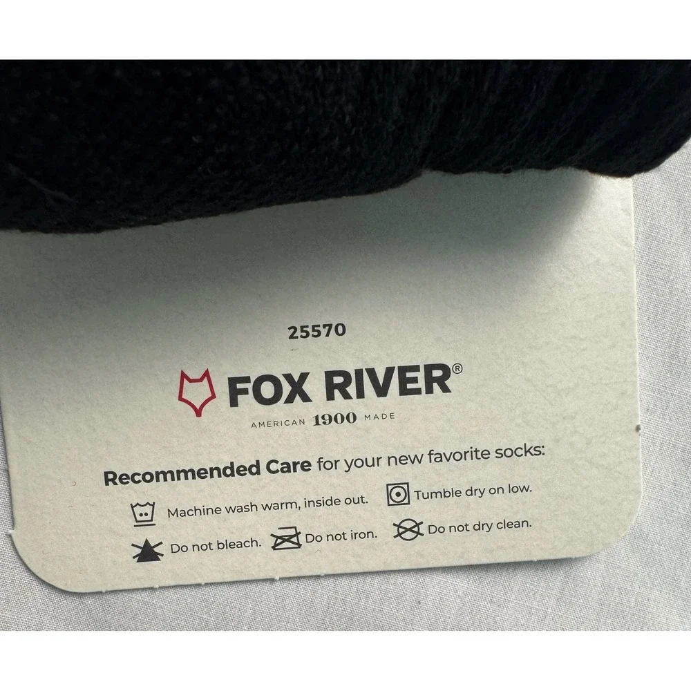 Fox River Kids Hike Trek Medium Weight Crew Socks Black Style 2902 Size Small